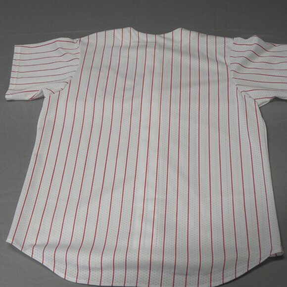 VINTAGE RARE MAJESTIC ANAHEIM ANGELS PINSTRIPE BASEBALL JERSEY IN SIZE L - Picture 10 of 10